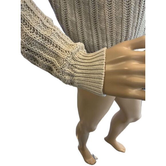 rue21 Womens Beige Ribbed V-Neck Long Sleeve Pullover Sweater Size XS - Picture 6 of 13